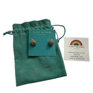 Kurt Geiger London Rainbow Crystal Eagle Head Stud Earrings NWT